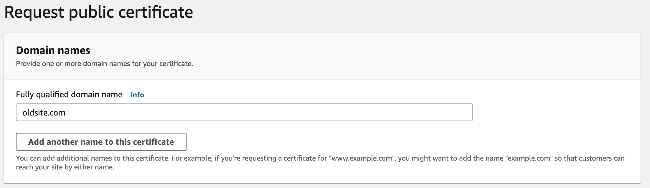 Request certificate